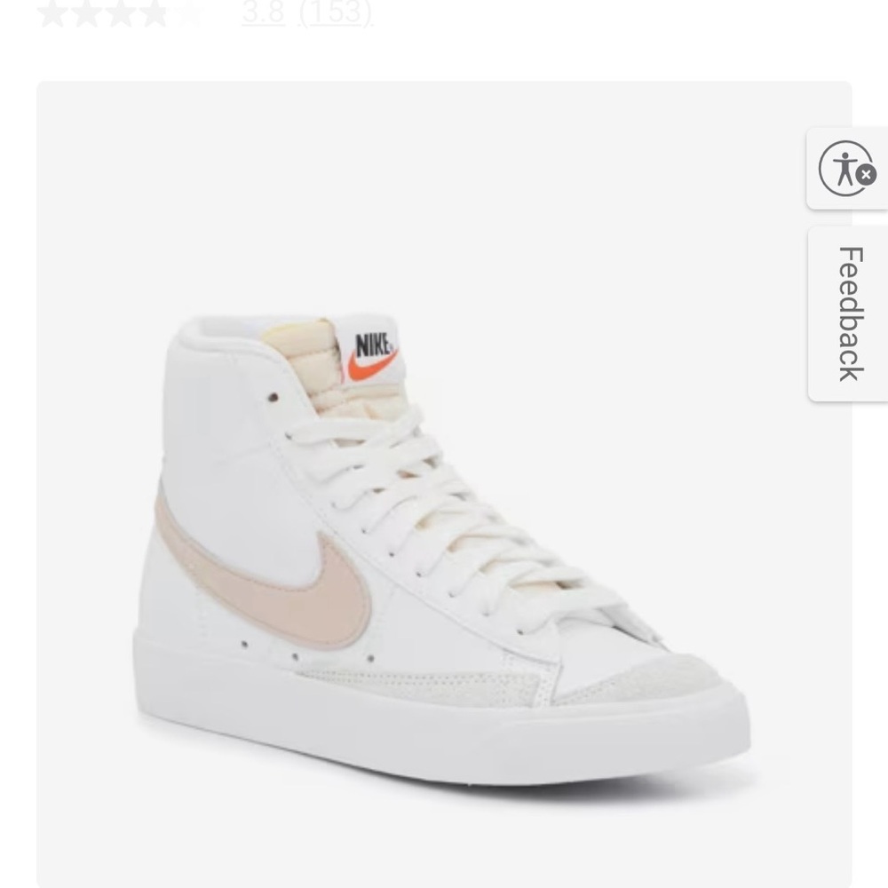 Nike Women's White and Pink High-Top Sneakers